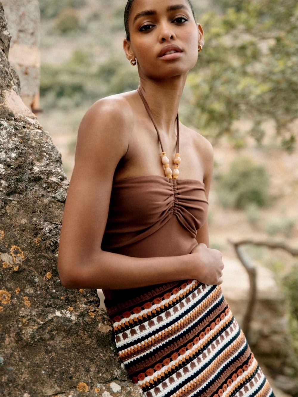 Nwot Sezane Tiya Top Brown - Size S